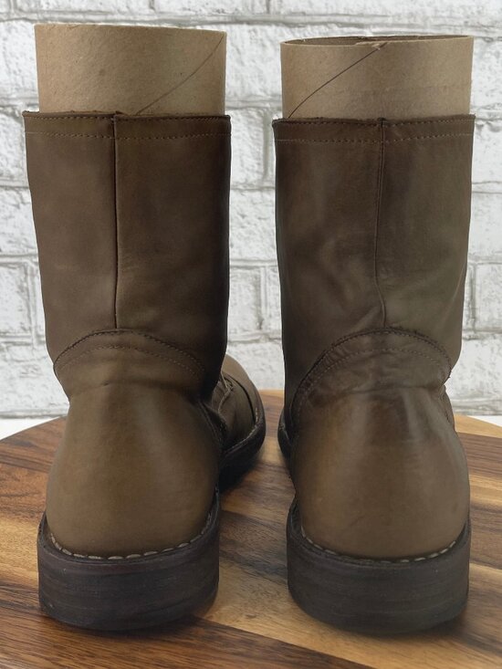 Florentini + Baker Mens Sz. 10 Light Brown Leather Cap Toe Lace Up Boots Italy main image 14